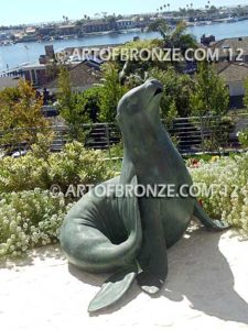 Showboat bronze seal sculpture for zoo, museum or private collector