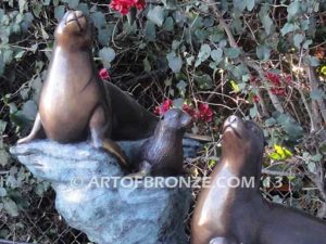 Harbor Patrol bronze seal sculpture for gallery, museum or private collector