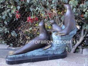 Harbor Patrol bronze seal sculpture for gallery, museum or private collector