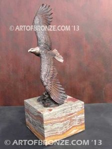 Limited edition bronze eagle sculpture for private collector or corporate collection