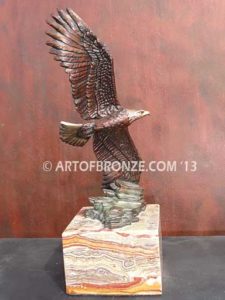 Limited edition bronze eagle sculpture for private collector or corporate collection