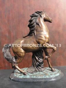 Sensual Hearts European classical design statue of nude woman and rearing horse