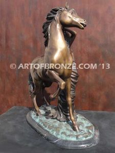 Sensual Hearts European classical design statue of nude woman and rearing horse