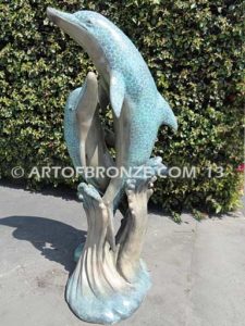 Jubilation bronze fine art gallery sculpture of dolphins, whales and porpoises