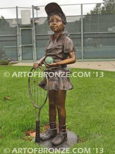 Love of the Game sculpture of USTA junior tennis player