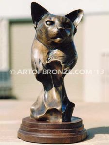 Desert Storm gallery quality bronze custom sculpted beloved pet cat