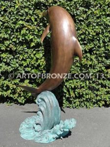 Above the Splash marine art bronze sculpture dolphin monument