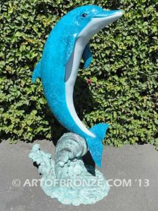 Above the Splash marine art bronze sculpture dolphin monument