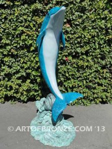 Above the Splash marine art bronze sculpture dolphin monument