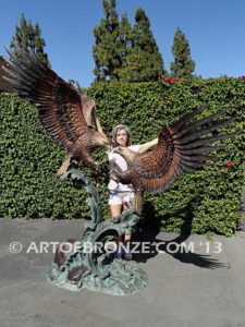 Power and Glory bronze sculpture of eagle monument for public art