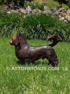 Chihuahua long-haired gallery & custom quality bronze sculpted dog pet statues