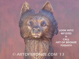 Chihuahua long-haired gallery & custom quality bronze sculpted dog pet statues