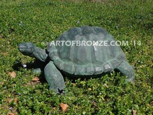 In No Rush Giant Turtle bronze fine art gallery reptile statue- tortoise, turtle, and terrapin