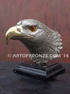 Freedom of the Sky limited-edition lost wax bronze sculpture of eagle head