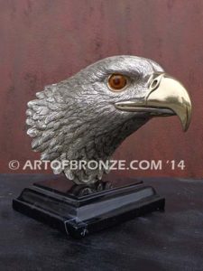 Freedom of the Sky limited-edition lost wax bronze sculpture of eagle head