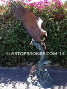 King of the Sky bronze sculpture of eagle monument for public art