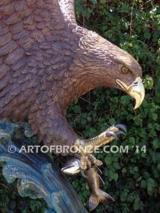 King of the Sky bronze sculpture of eagle monument for public art