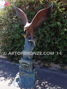 King of the Sky bronze sculpture of eagle monument for public art