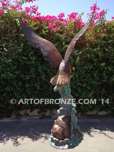 King of the Sky bronze sculpture of eagle monument for public art