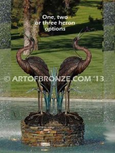 Heron Fountain statue of a fountain made by two Herons