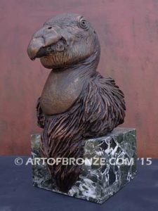 California Condor limited-edition lost wax bronze sculpture of condor bust