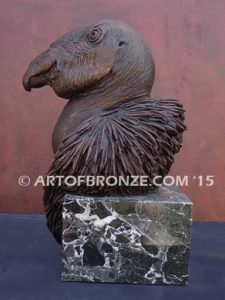 California Condor limited-edition lost wax bronze sculpture of condor bust