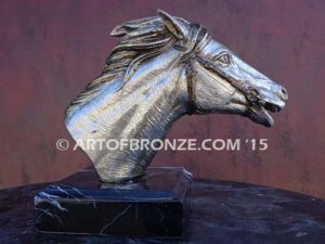 Magnificent sculpture bust of thoroughbred horse for home or office