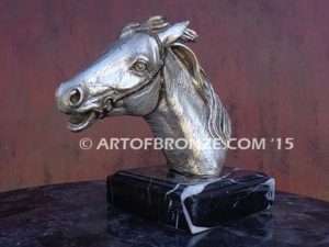 Magnificent sculpture bust of thoroughbred horse for home or office