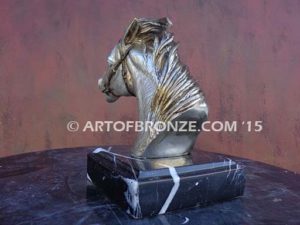 Magnificent sculpture bust of thoroughbred horse for home or office