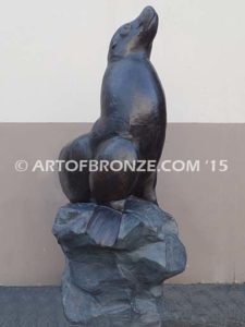 Beach Master bronze sea lion mascot sculpture for zoo, university or school