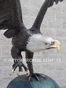 On Eagles Wings bronze sculpture of eagle monument for public art