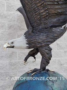 On Eagles Wings bronze sculpture of eagle monument for public art