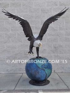 On Eagles Wings bronze sculpture of eagle monument for public art