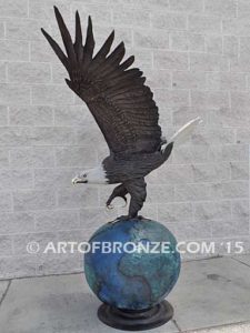 On Eagles Wings bronze sculpture of eagle monument for public art