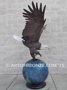 On Eagles Wings bronze sculpture of eagle monument for public art