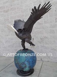 On Eagles Wings bronze sculpture of eagle monument for public art