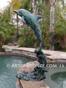 Sea Prancer marine art bronze sculpture flipper dolphin monument