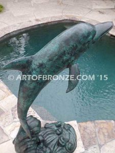 Sea Prancer marine art bronze sculpture flipper dolphin monument