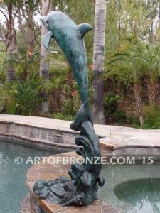 Sea Prancer marine art bronze sculpture flipper dolphin monument