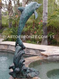 Sea Prancer marine art bronze sculpture flipper dolphin monument