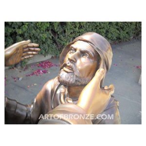 Jesus and the blind man highly detailed bronze statue monument