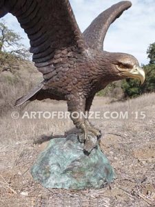 Spirit of Freedom bronze sculpture of eagle monument for public art school mascot