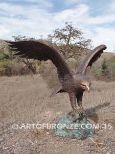 Spirit of Freedom bronze sculpture of eagle monument for public art school mascot