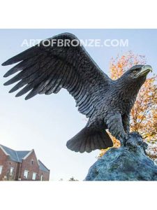 Spirit of Freedom bronze sculpture of eagle monument for public art school mascot for Mount Paran Christian School