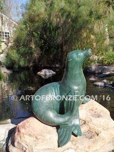 Showboat bronze seal sculpture for zoo, museum or private collector