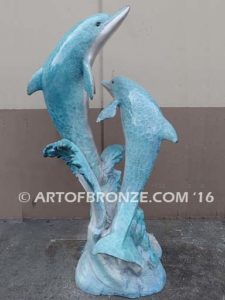 Jubilation bronze fine art gallery sculpture of dolphins, whales and porpoises