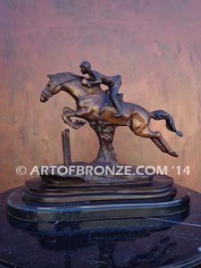 Hunt Seat sculpture of hunter class, jumper class gift award attached to marble base