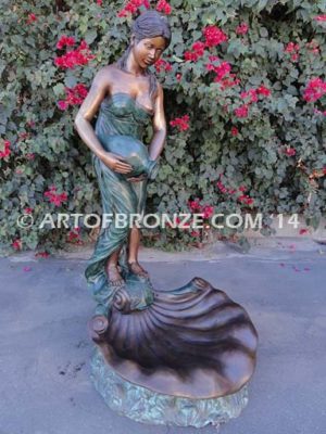 Overflowing Beauty classical female bronze cast monumental fountain for pond, pool or aquatic display