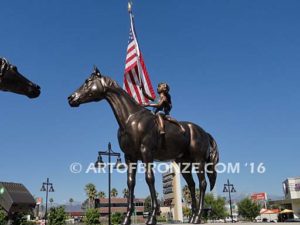 Grand Parade bronze standing stallion horses for world class shopping center developer McIntyre Company