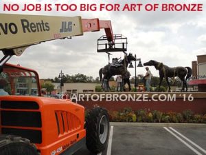 Grand Parade bronze standing stallion horses for world class shopping center developer McIntyre Company